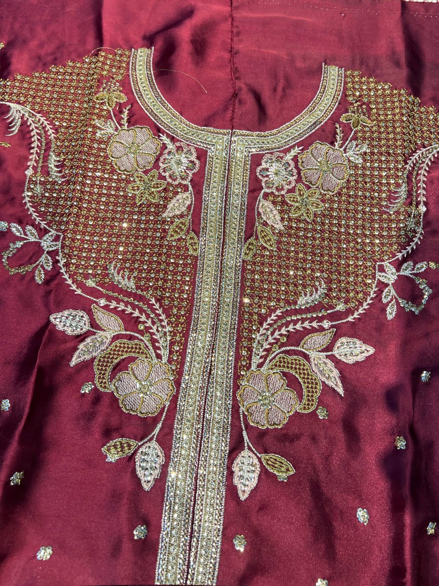 Ethnc Burgundy E-1077 Shamoz Silk - Ain Stores