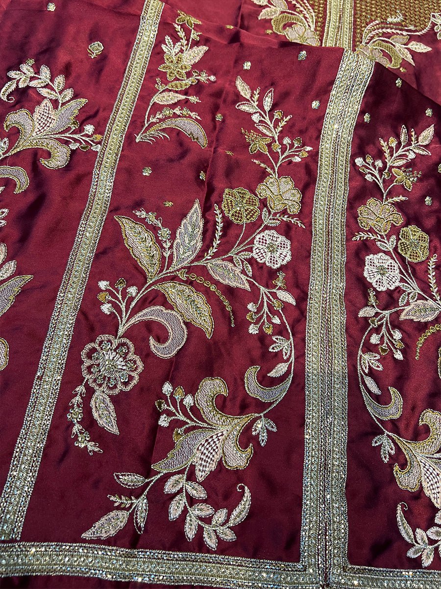 Ethnc Burgundy E-1077 Shamoz Silk - Ain Stores