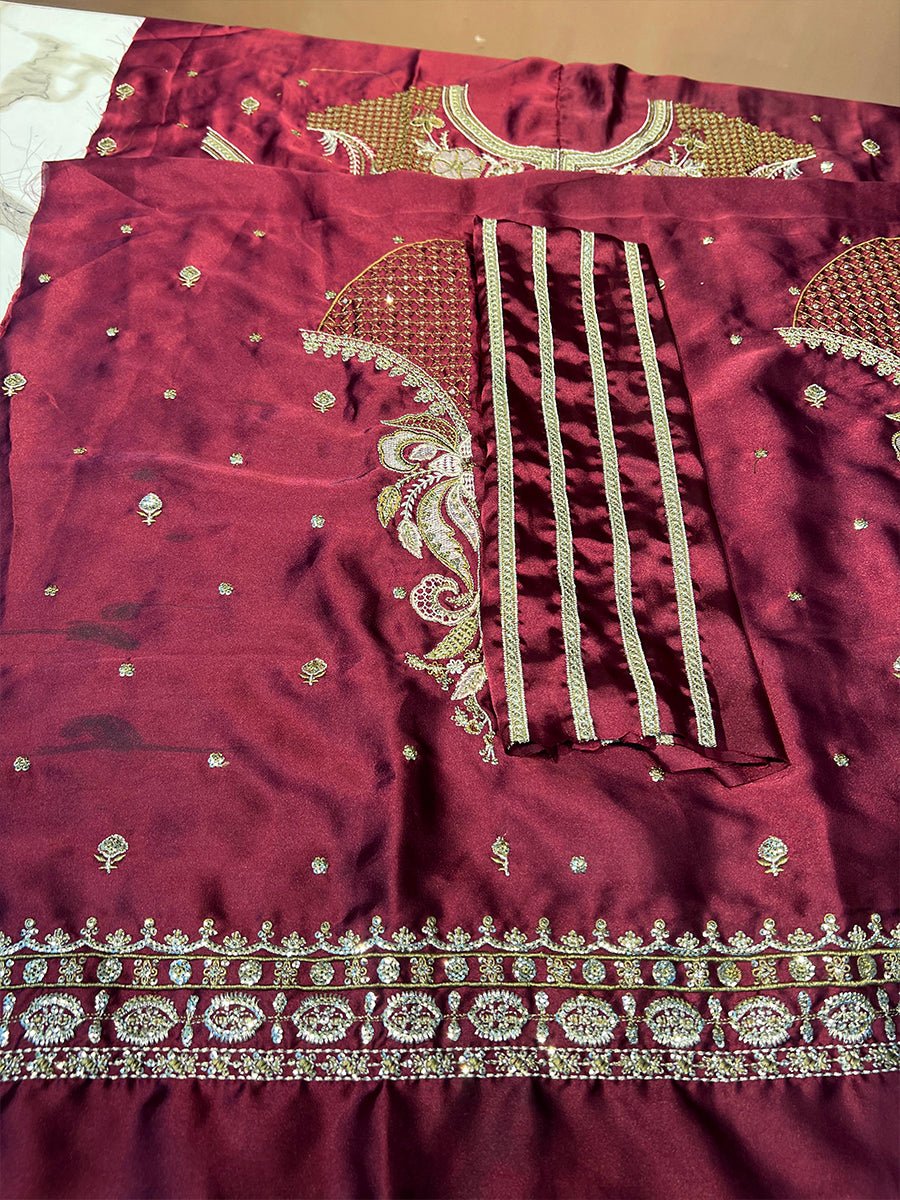 Ethnc Burgundy E-1077 Shamoz Silk - Ain Stores