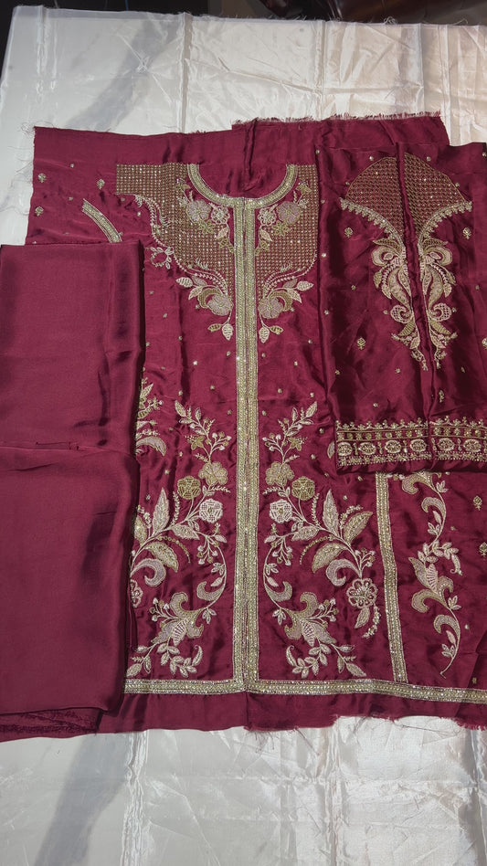 Ethnc Burgundy E-1077 Shamoz Silk